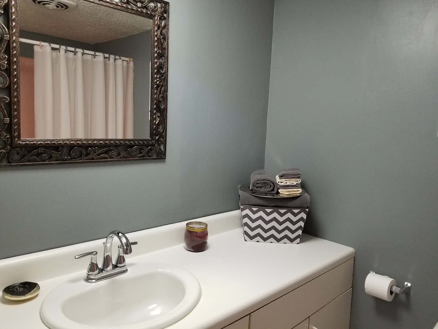 photo of vanity in primary bathroom